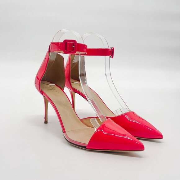 Giuseppe Zanotti Patent Leather Hot Pink Pointed Toe D'Orsay Pumps Heels 38.5 - Picture 3 of 11